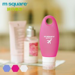 M SQUARE 98ml leakage proof travel silicone squeezable bottle for cosmetic (Blue/Pink/White)