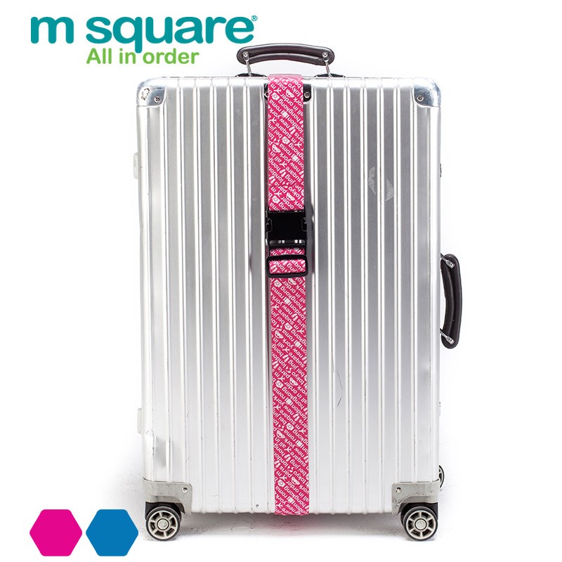 M SQUARE fashion travel color luggage belt (Pink)