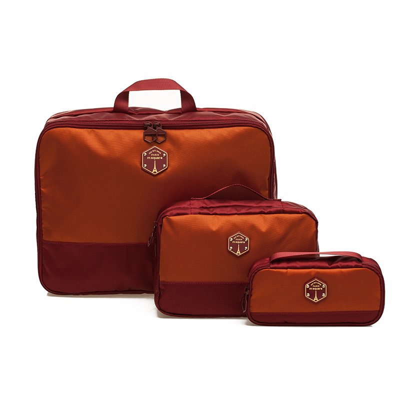 M SQUARE corporate luxury suitcase travel kit bag set (Wine red)