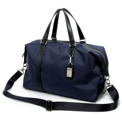 BOPAI Luxury Leather & Microfibre Duffel Bag Blue (Extra Large) 732-002382