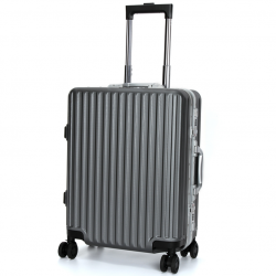 SUISSEWIN 24″ Aluminium Luggage Suitcase 73L SN7619A-1-1 Sliver Grey